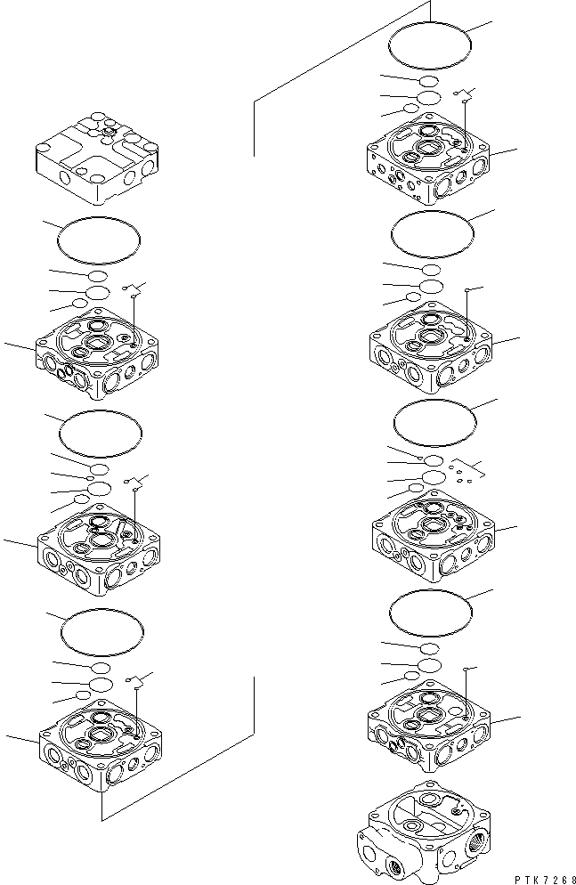 Схема запчастей Komatsu PC138US-2E - ОСНОВН. КЛАПАН (7-КЛАПАН) (/) (ДЛЯ ОТВАЛ) ОСНОВН. КОМПОНЕНТЫ И РЕМКОМПЛЕКТЫ