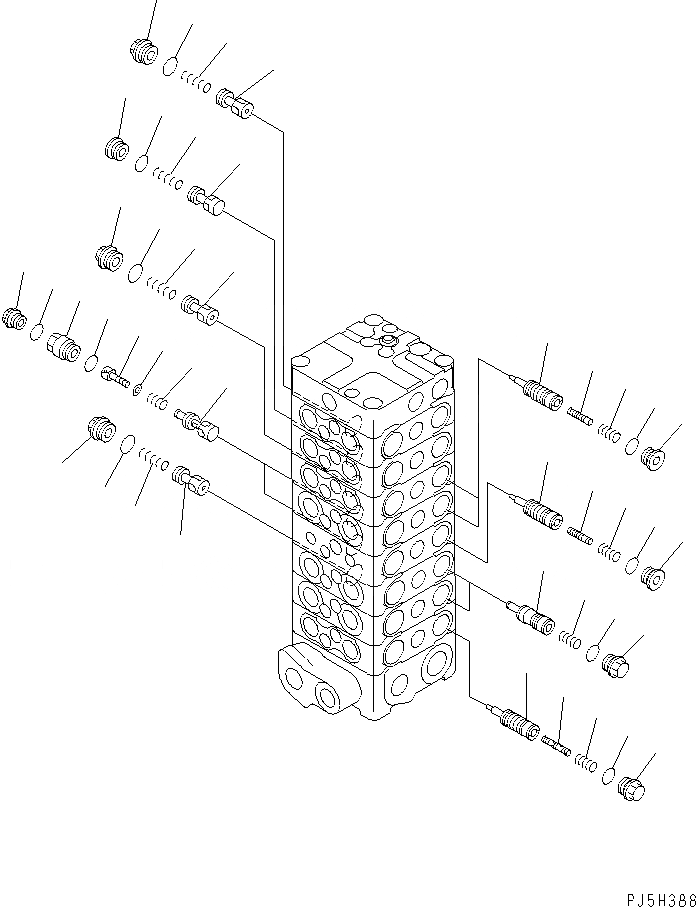 Схема запчастей Komatsu PC138US-2E - ОСНОВН. КЛАПАН (8-КЛАПАН) (/) (ДЛЯ -АКТУАТОР НАВЕСН. ОБОРУД) ОСНОВН. КОМПОНЕНТЫ И РЕМКОМПЛЕКТЫ