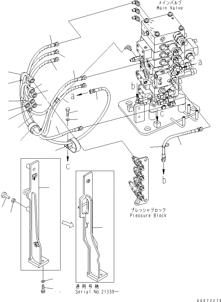 Схема запчастей Komatsu PC138US-8 - PRESSURE БЛОК ЛИНИЯ (ОСНОВН. КЛАПАН ТРУБЫ И КРЫШКАКОРПУС) H ГИДРАВЛИКА