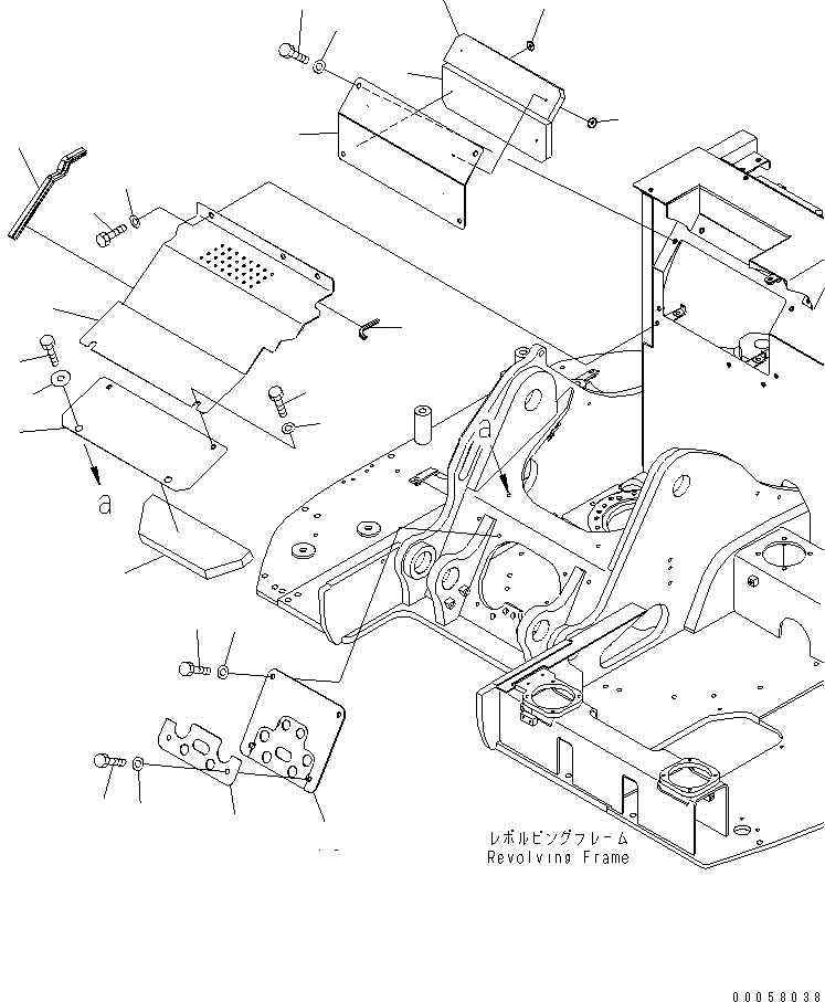 Схема запчастей Komatsu PC138US-8 - ПЕРЕГОРОДКА. COVER M ЧАСТИ КОРПУСА