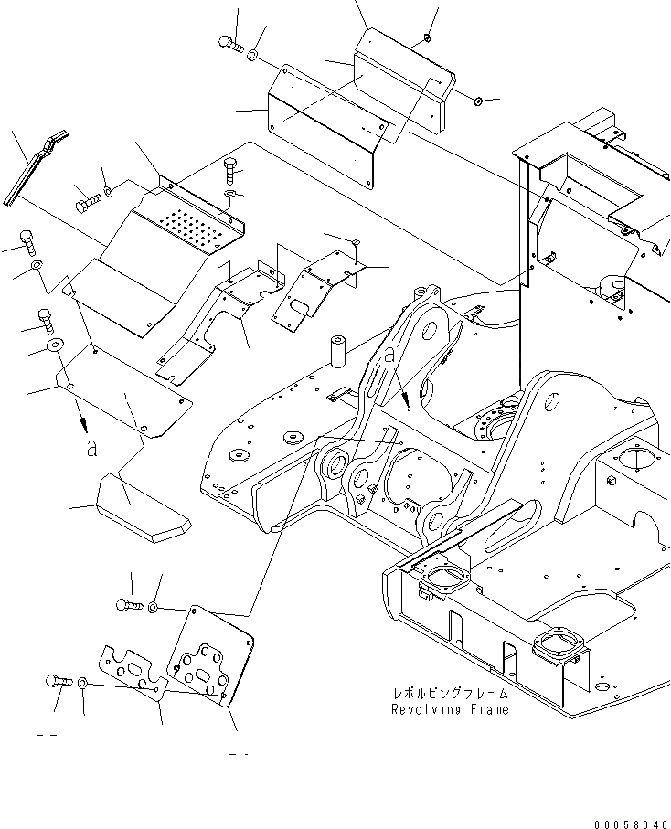 Схема запчастей Komatsu PC138US-8 - ПЕРЕГОРОДКА. КРЫШКА(ДЛЯ НАВЕСН. ОБОРУД.) M ЧАСТИ КОРПУСА