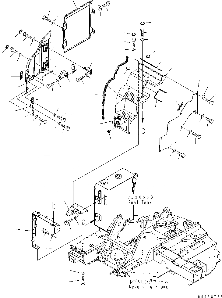 Схема запчастей Komatsu PC138US-8 - ПЕРЕДН. КРЫШКА(ДЛЯ ЕС) M ЧАСТИ КОРПУСА