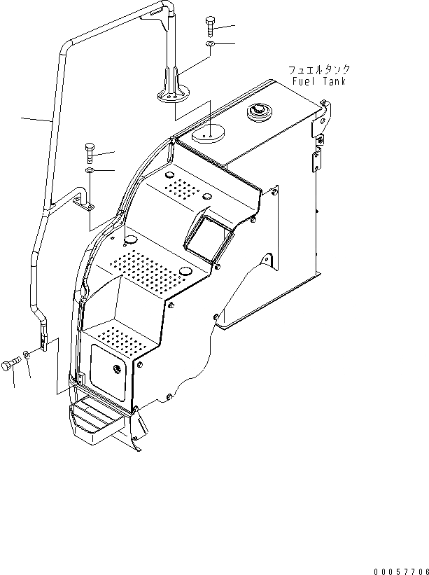 Схема запчастей Komatsu PC138US-8 - HANDRAIL M ЧАСТИ КОРПУСА