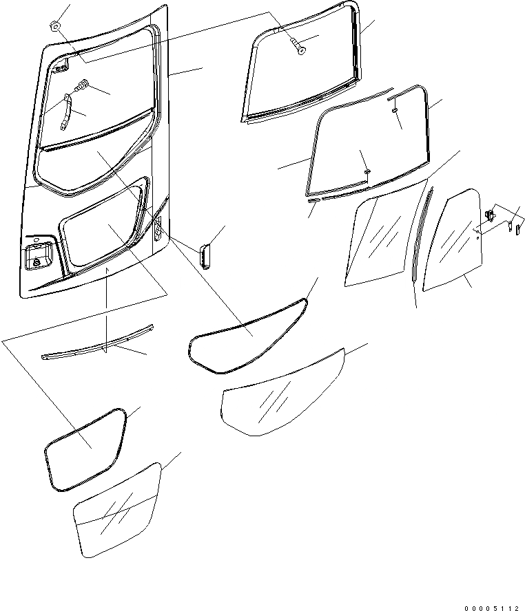 Схема запчастей Komatsu PC138US-2 - КАБИНА (ДВЕРЬ) (АНТИВАНДАЛЬН.) (КРОМЕ ЯПОН.) КАБИНА ОПЕРАТОРА И СИСТЕМА УПРАВЛЕНИЯ