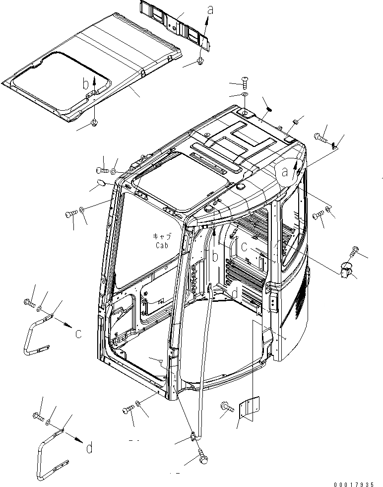 Схема запчастей Komatsu PC138US-2 - КАБИНА (ЭЛЕКТР.) (ДВОРНИКИ И ОСВЕЩЕНИЕ) КАБИНА ОПЕРАТОРА И СИСТЕМА УПРАВЛЕНИЯ