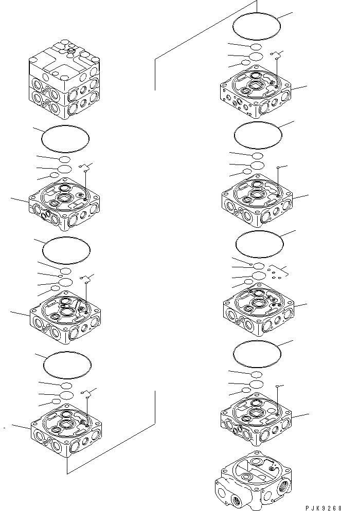 Схема запчастей Komatsu PC138US-2 - ОСНОВН. КЛАПАН (9-КЛАПАН) (/) (ДЛЯ -АКТУАТОР НАВЕСН. ОБОРУД И ОТВАЛ) ОСНОВН. КОМПОНЕНТЫ И РЕМКОМПЛЕКТЫ