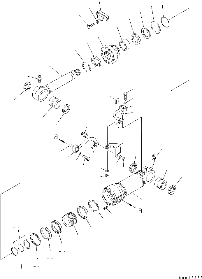 Схема запчастей Komatsu PC138US-2-AC - ЦИЛИНДР ОТВАЛА (ВНУТР. ЧАСТИ) ОСНОВН. КОМПОНЕНТЫ И РЕМКОМПЛЕКТЫ