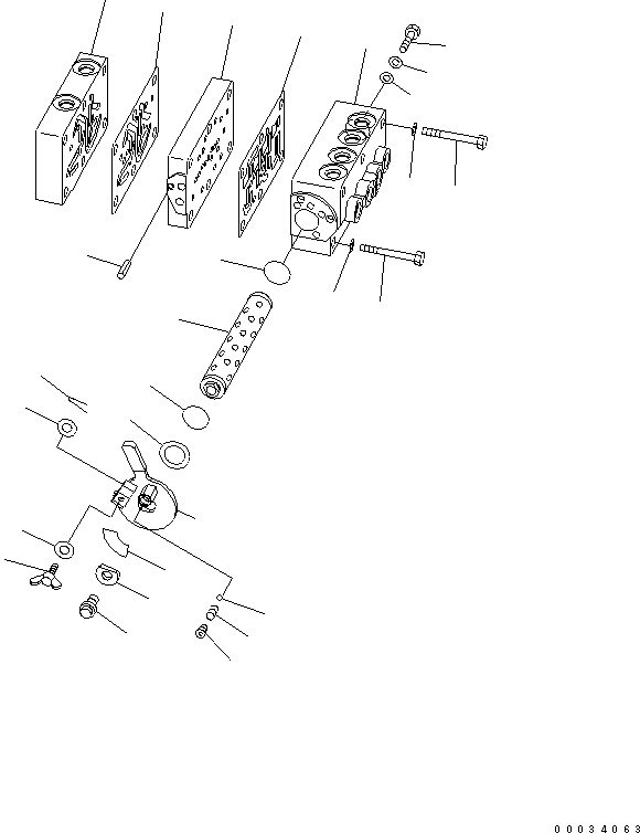 Схема запчастей Komatsu PC138USLC-2 - РАСПРЕДЕЛИТ. КЛАПАН ( WAY PATTERN) (MULTI КЛАПАН) ГИДРАВЛИКА