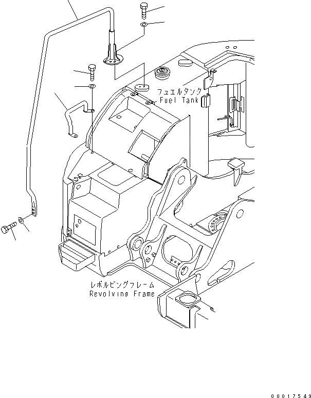 Схема запчастей Komatsu PC138USLC-2 - HANDRAIL ЧАСТИ КОРПУСА