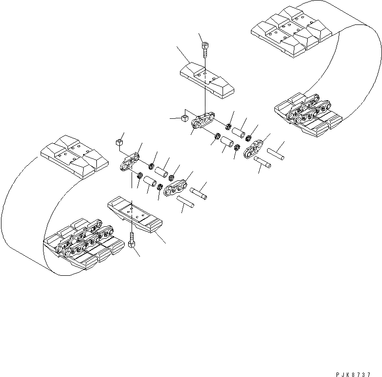 Схема запчастей Komatsu PC138USLC-2 - ГУСЕНИЦЫ (НОВ. ROADLINER) (MM ШИР.) (СПЕЦ. ORDER) ХОДОВАЯ