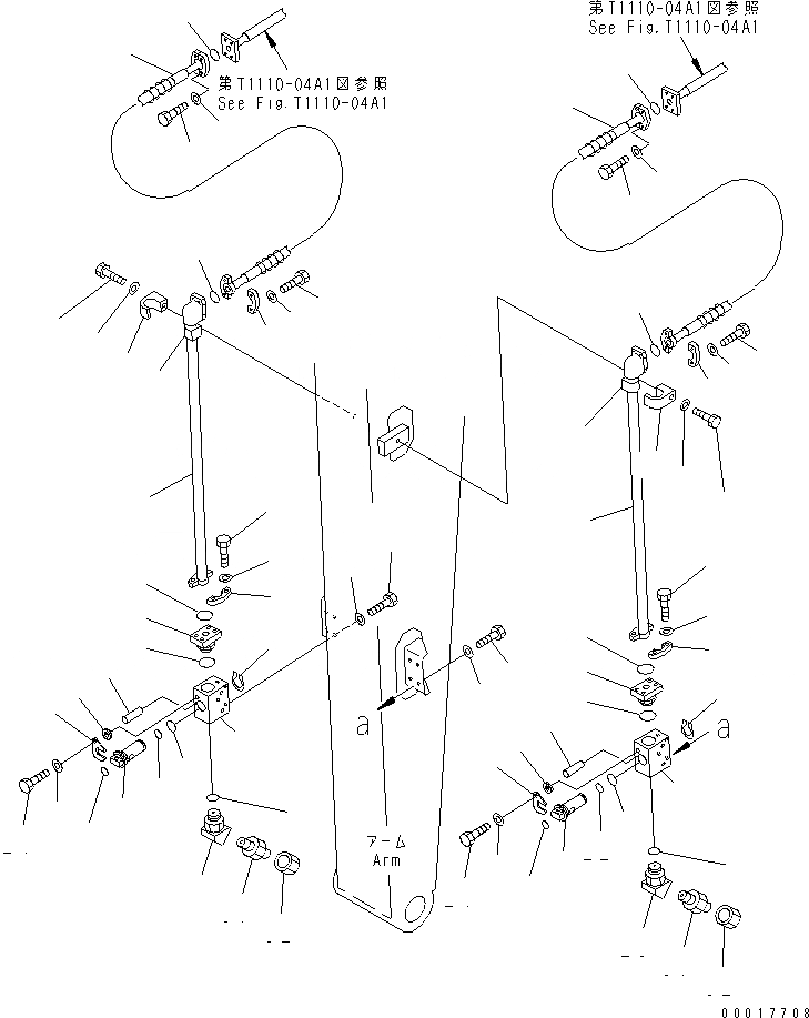 Схема запчастей Komatsu PC138USLC-2 - РУКОЯТЬ (ДОПОЛН. ЛИНИЯ) (ДЛЯ НАВЕСН. ОБОРУД.) РАБОЧЕЕ ОБОРУДОВАНИЕ