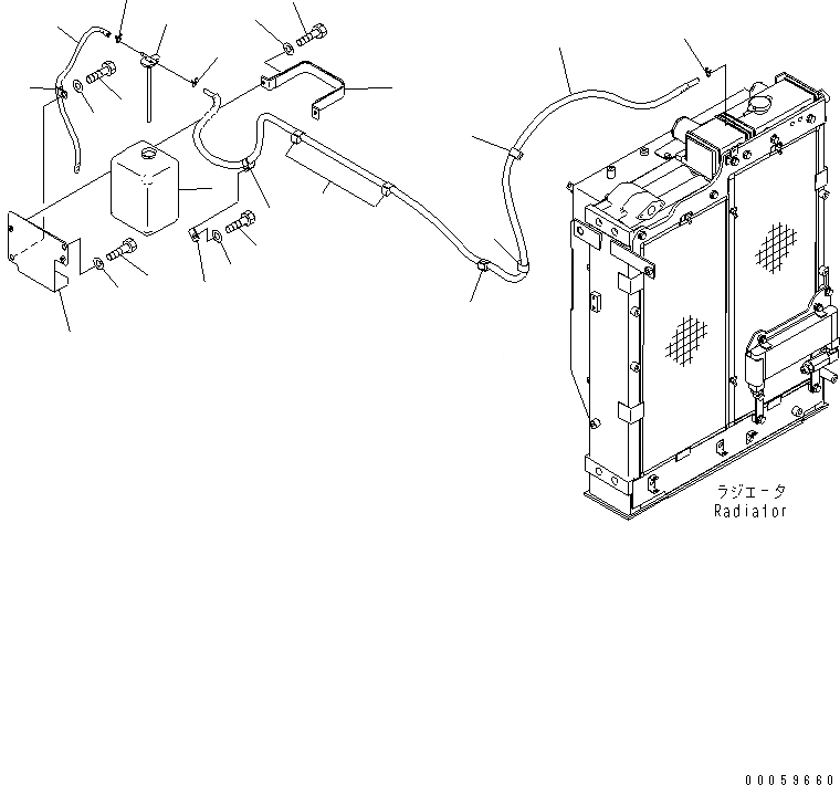 Схема запчастей Komatsu PC138US-8 - ОХЛАЖД-Е (ВТОРИЧН. БАК)(№-) СИСТЕМА ОХЛАЖДЕНИЯ