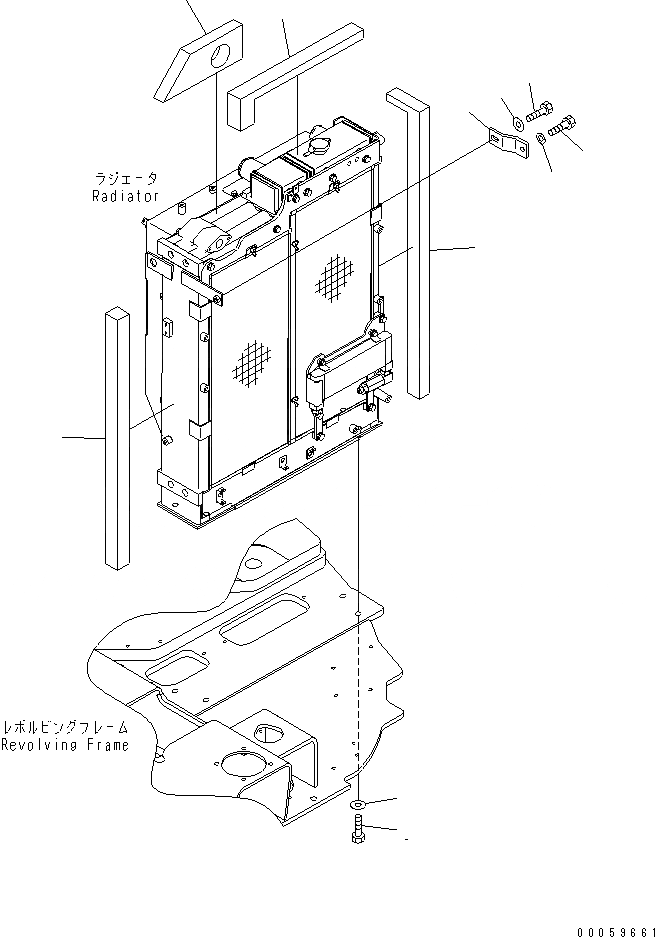 Схема запчастей Komatsu PC138US-8 - ОХЛАЖД-Е (КРЕПЛЕНИЕ РАДИАТОРА)(№-) СИСТЕМА ОХЛАЖДЕНИЯ