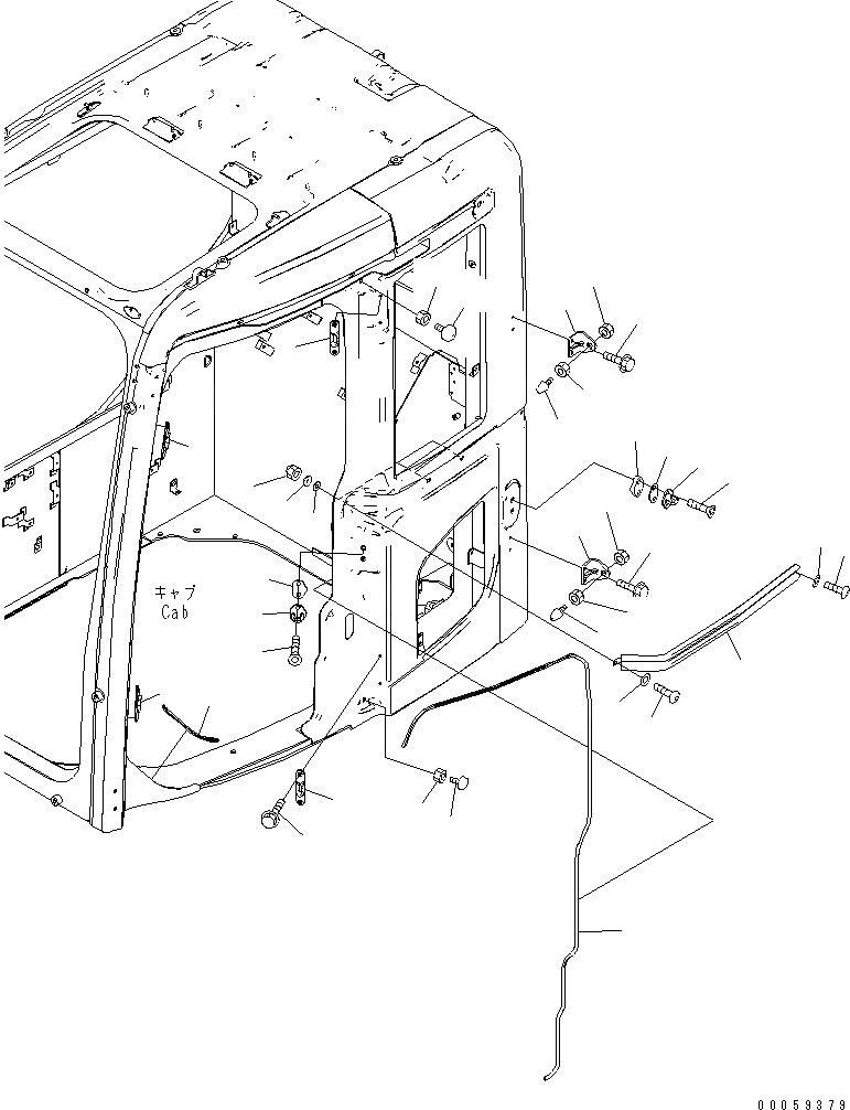 Схема запчастей Komatsu PC138US-8 - КАБИНА (БЛОК ДВЕРИ) (ДЛЯ ЕС)(№-) КАБИНА ОПЕРАТОРА И СИСТЕМА УПРАВЛЕНИЯ