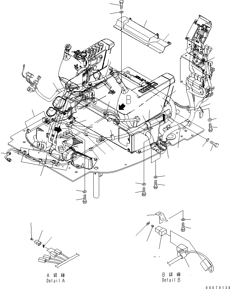 Схема запчастей Komatsu PC138US-8 - ОСНОВН. КОНСТРУКЦИЯ (Э/ПРОВОДКА КРЕПЛЕНИЕ) (KUK OFFSET СТРЕЛА СПЕЦ-Я.)(№-) КАБИНА ОПЕРАТОРА И СИСТЕМА УПРАВЛЕНИЯ