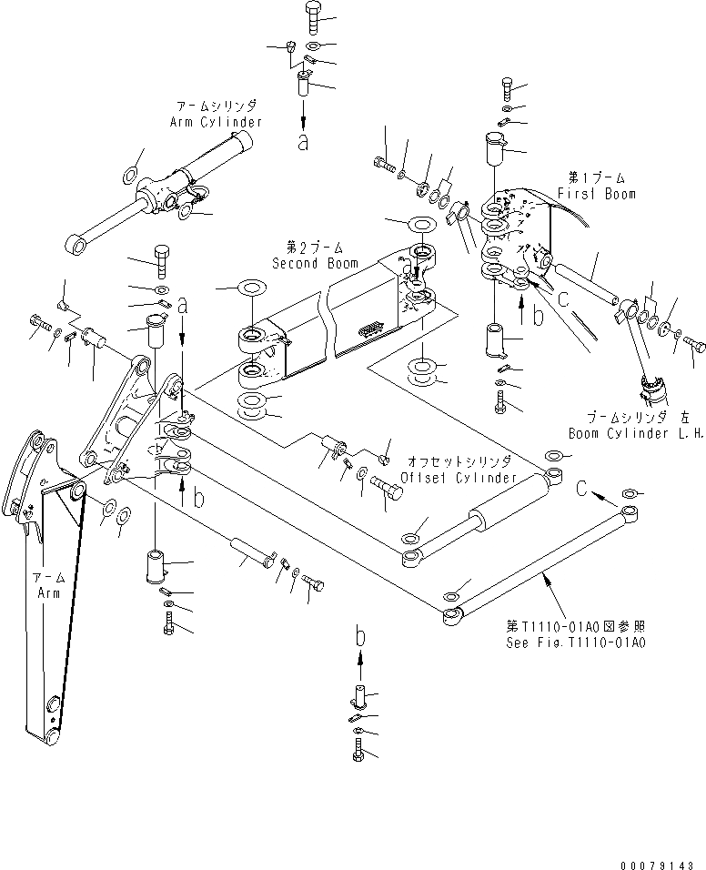 Схема запчастей Komatsu PC138US-8 - СТРЕЛА (ПАЛЕЦ) (KUK OFFSET СТРЕЛА СПЕЦ-Я.)(№-) РАБОЧЕЕ ОБОРУДОВАНИЕ