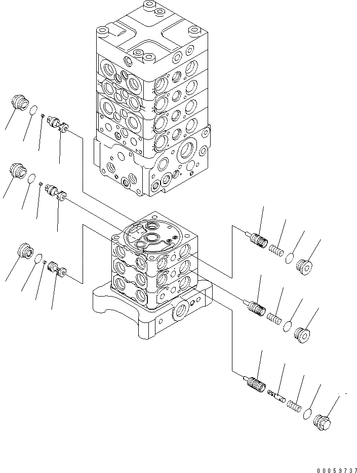 Схема запчастей Komatsu PC138US-8 - ОСНОВН. КЛАПАН (-НАВЕСН. ОБОРУД) (/7)(№-) ОСНОВН. КОМПОНЕНТЫ И РЕМКОМПЛЕКТЫ