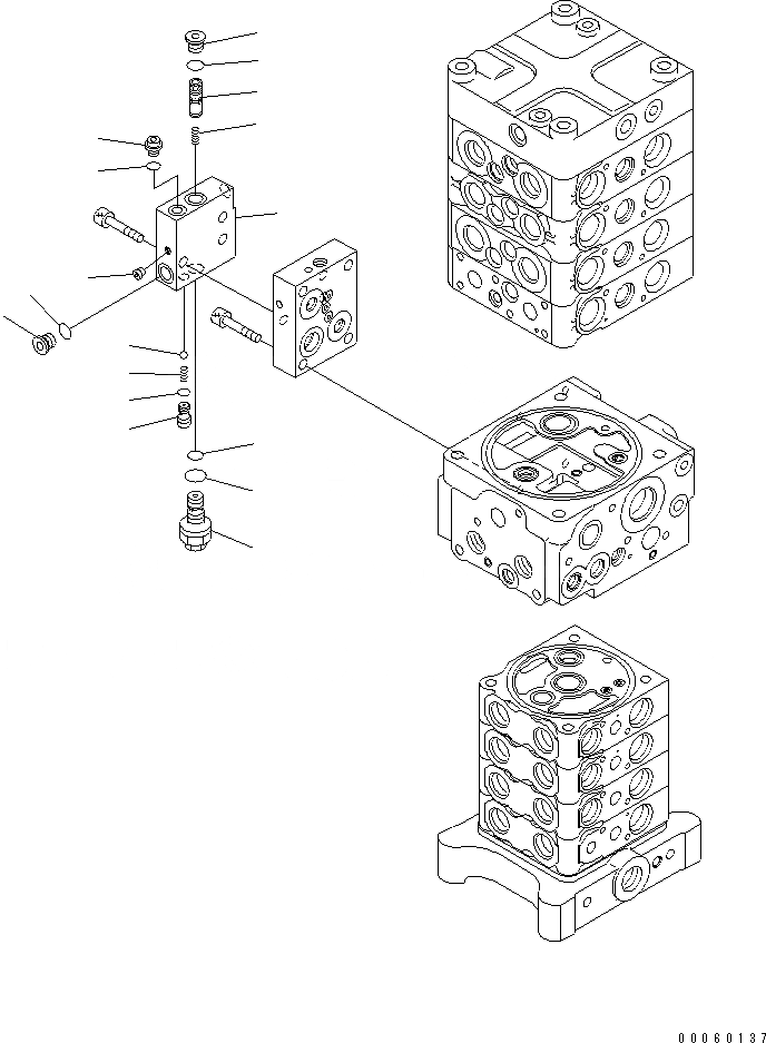 Схема запчастей Komatsu PC138US-8 - ОСНОВН. КЛАПАН (-НАВЕСН. ОБОРУД) (ОТВАЛ) (/7)(№-) ОСНОВН. КОМПОНЕНТЫ И РЕМКОМПЛЕКТЫ