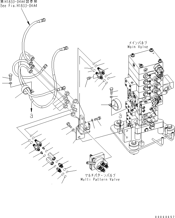 Схема запчастей Komatsu PC138USLC-8 - MULTI PATTERN КЛАПАН (КОРПУС)(№-) ГИДРАВЛИКА