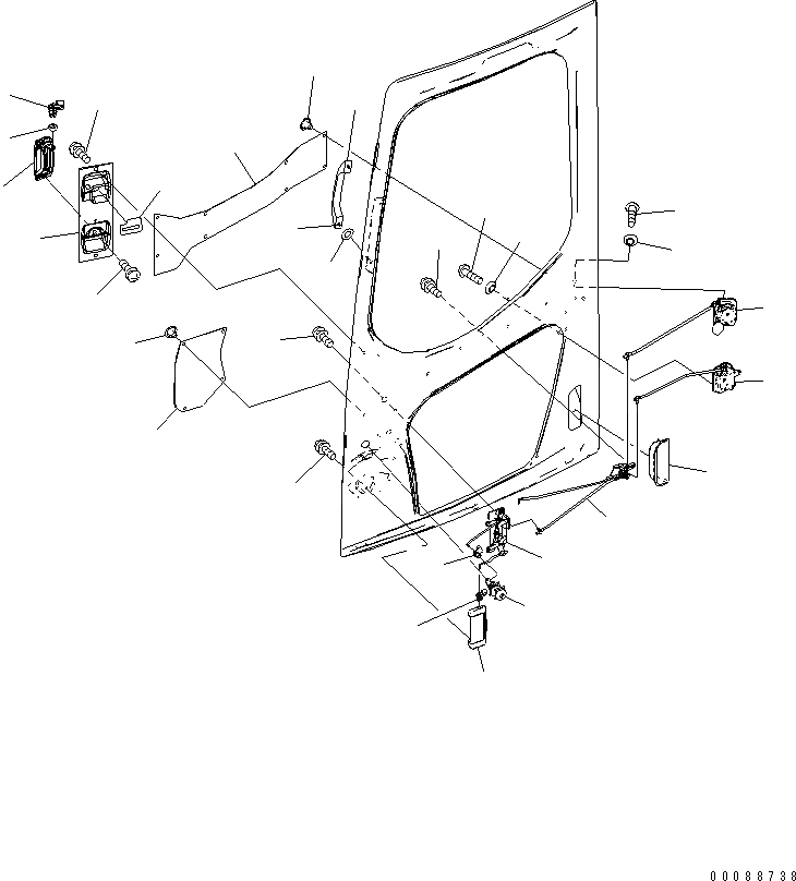 Схема запчастей Komatsu PC138USLC-8 - КАБИНА (ЗАМОК ДВЕРИ)(№-) КАБИНА ОПЕРАТОРА И СИСТЕМА УПРАВЛЕНИЯ