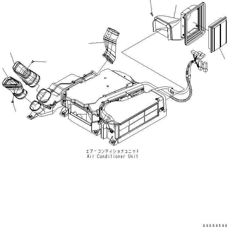 Схема запчастей Komatsu PC138USLC-8 - КОНДИЦ. ВОЗДУХА (ВОЗДУХОВОДЫ)(№-) КАБИНА ОПЕРАТОРА И СИСТЕМА УПРАВЛЕНИЯ