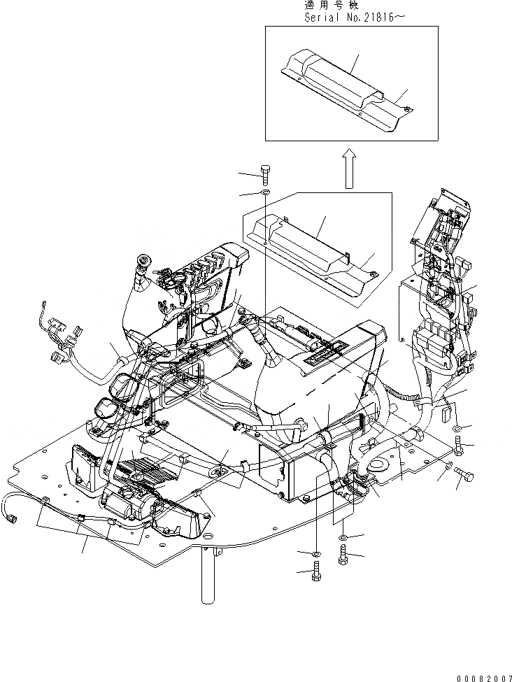 Схема запчастей Komatsu PC138USLC-8 - ОСНОВН. КОНСТРУКЦИЯ (Э/ПРОВОДКА КРЕПЛЕНИЕ)(№-) КАБИНА ОПЕРАТОРА И СИСТЕМА УПРАВЛЕНИЯ