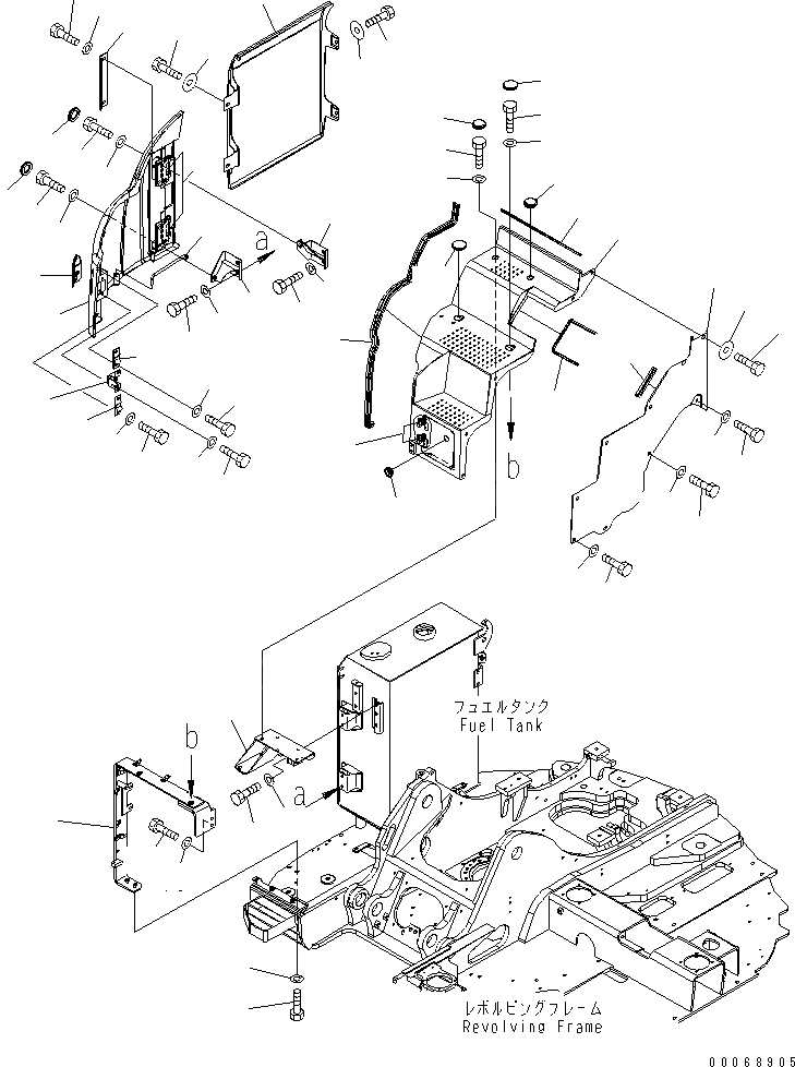 Схема запчастей Komatsu PC138USLC-8 - ПЕРЕДН. COVER(№-9) ЧАСТИ КОРПУСА