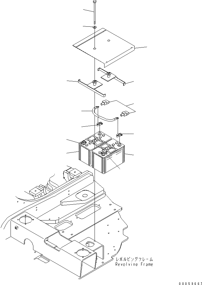 Схема запчастей Komatsu PC138US-8 - АККУМУЛЯТОР И КРЕПЛЕНИЕ (ВЫСОК. ЕМК.)(№-) ЭЛЕКТРИКА