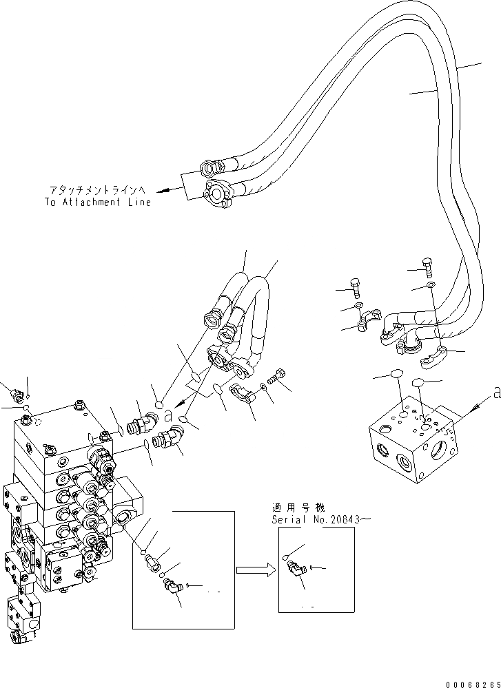 Схема запчастей Komatsu PC138US-8 - НАВЕСНОЕ ОБОРУД-Е (ДЛЯ ЕС)(№-) ГИДРАВЛИКА
