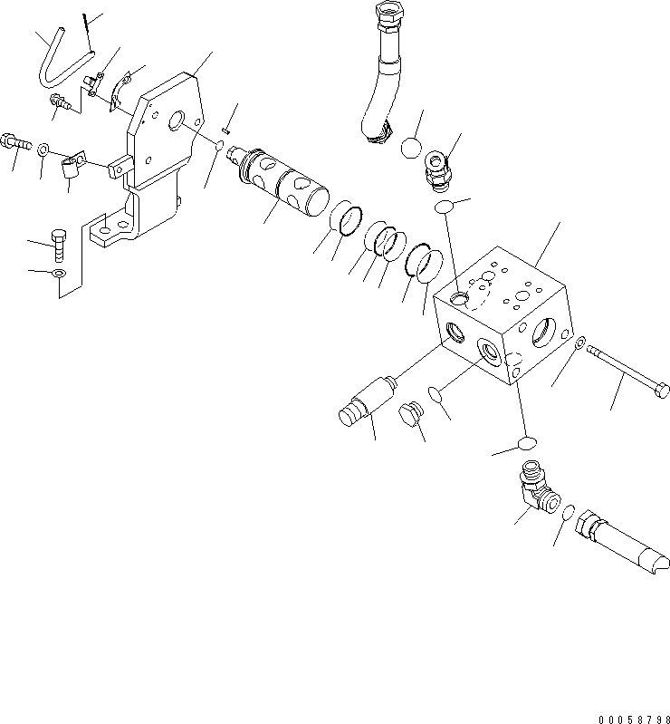Схема запчастей Komatsu PC138US-8 - НАВЕСНОЕ ОБОРУД-Е (КЛАПАН)(№-) ГИДРАВЛИКА