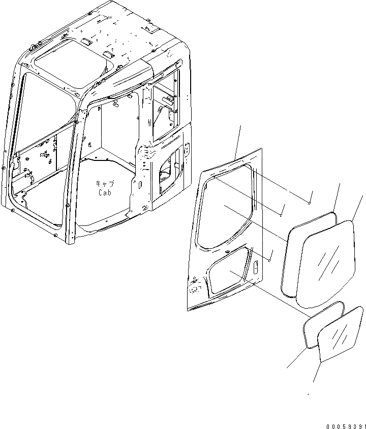 Схема запчастей Komatsu PC138US-8 - КАБИНА (ДВЕРЬ) (ДЛЯ АВСТРАЛИИ)(№7-) КАБИНА ОПЕРАТОРА И СИСТЕМА УПРАВЛЕНИЯ