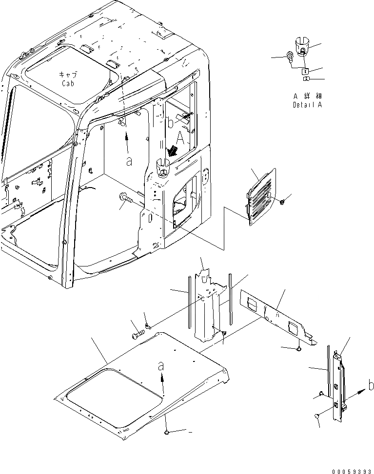 Схема запчастей Komatsu PC138US-8 - КАБИНА (КРЫША КРЫШКАAND ВПУСК ВОЗДУХА) (ДЛЯ ЕС)(№-) КАБИНА ОПЕРАТОРА И СИСТЕМА УПРАВЛЕНИЯ