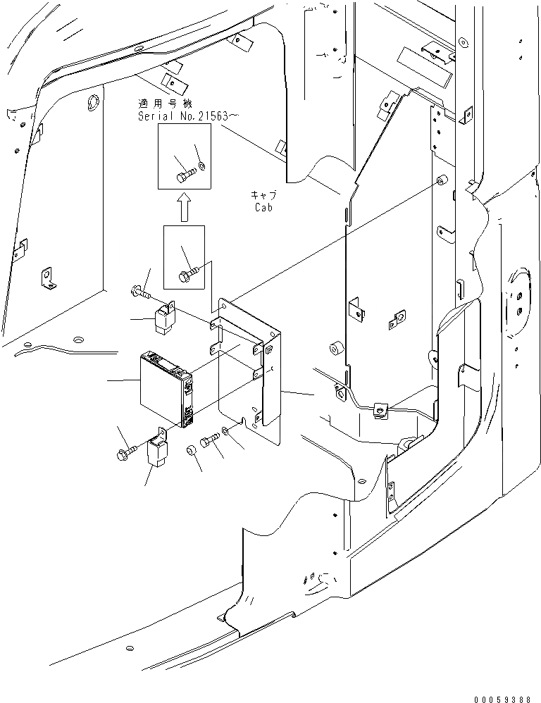 Схема запчастей Komatsu PC138US-8 - КАБИНА (КОНДИЦ. ВОЗДУХА SUB ПЛАСТИНА)(№-) КАБИНА ОПЕРАТОРА И СИСТЕМА УПРАВЛЕНИЯ