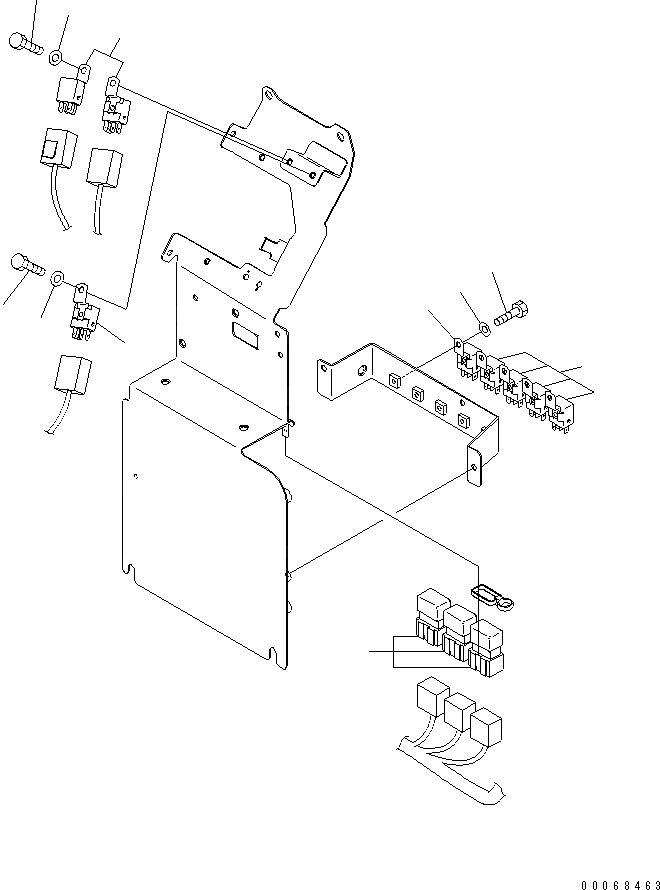 Схема запчастей Komatsu PC138US-8 - ОСНОВН. КОНСТРУКЦИЯ (РЕЛЕ И DIODE) (HARD ВОДН. AREA ARRANGEMENT)(№-) КАБИНА ОПЕРАТОРА И СИСТЕМА УПРАВЛЕНИЯ