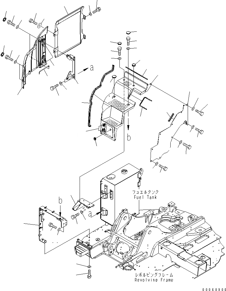 Схема запчастей Komatsu PC138US-8 - ПЕРЕДН. COVER(№-9) ЧАСТИ КОРПУСА