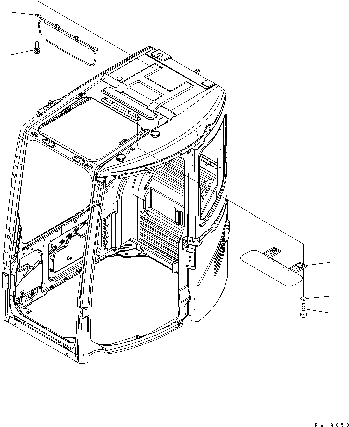 Схема запчастей Komatsu PC138USLC-2 - КОЗЫРЕК ОТ СОЛНЦА. КАБИНА ОПЕРАТОРА И СИСТЕМА УПРАВЛЕНИЯ