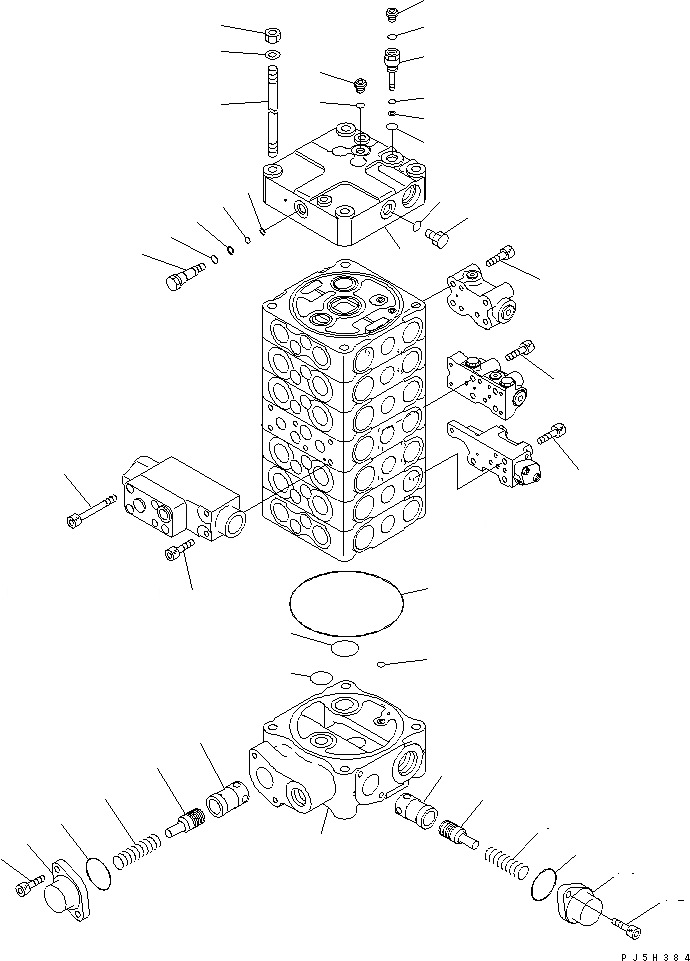 Схема запчастей Komatsu PC138USLC-2 - ОСНОВН. КЛАПАН (7-КЛАПАН) (/) (ДЛЯ ОТВАЛ)(№9-) ОСНОВН. КОМПОНЕНТЫ И РЕМКОМПЛЕКТЫ