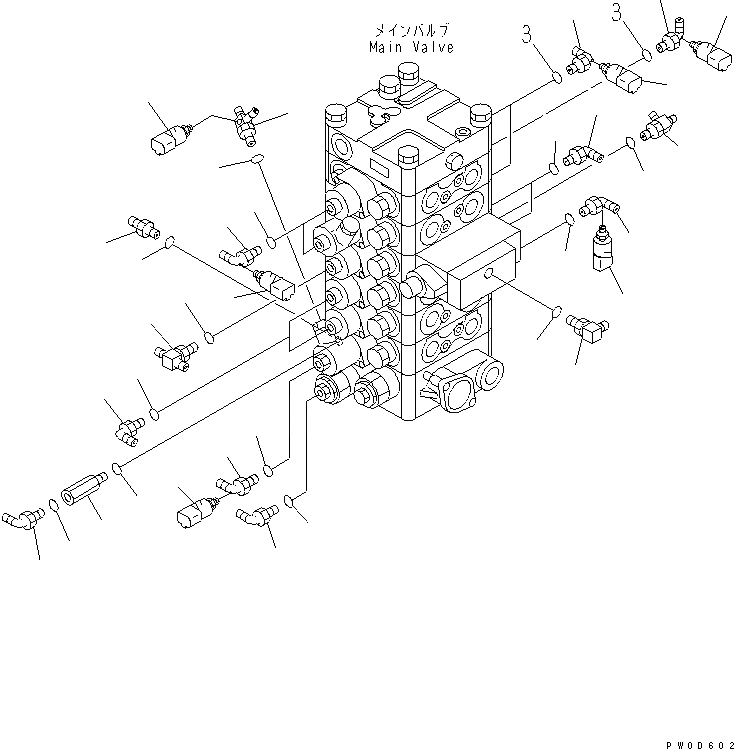 Схема запчастей Komatsu PC138US-2 - ГИДРОЛИНИЯ РУКОЯТИ И КОВША(/) (MULTI PATTERN)(№-) ГИДРАВЛИКА