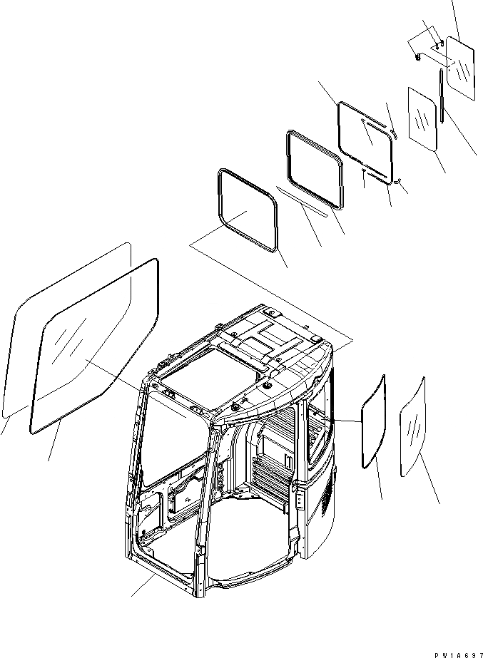 Схема запчастей Komatsu PC138US-2 - КАБИНА (СПЕЦ-Я ДЛЯ РАЗРУШ. ЗДАНИЙ)(№-) КАБИНА ОПЕРАТОРА И СИСТЕМА УПРАВЛЕНИЯ