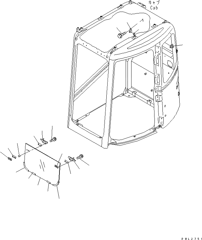 Схема запчастей Komatsu PC138US-2 - КАБИНА (ПЕРЕДН. НИЖН. ОКНА)(№-) КАБИНА ОПЕРАТОРА И СИСТЕМА УПРАВЛЕНИЯ