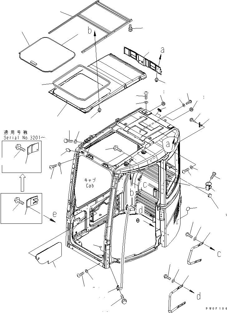 Схема запчастей Komatsu PC138US-2 - КАБИНА (АКСЕССУАРЫ) (ДЛЯ KOMTRAX) (СПЕЦ-Я ДЛЯ РАЗРУШ. ЗДАНИЙ)(№9-) КАБИНА ОПЕРАТОРА И СИСТЕМА УПРАВЛЕНИЯ