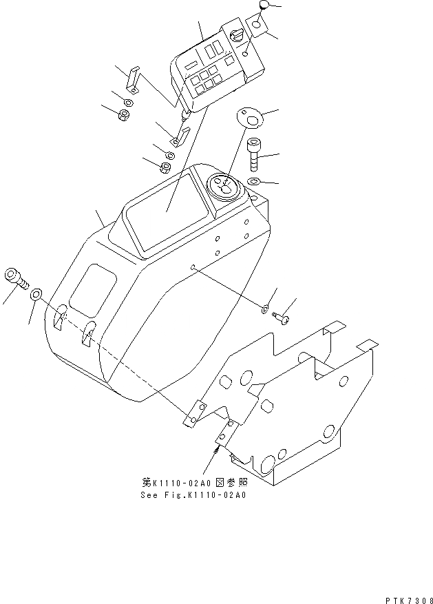 Схема запчастей Komatsu PC138US-2 - ОСНОВН. КОНСТРУКЦИЯ (ПАНЕЛЬ)(№-) КАБИНА ОПЕРАТОРА И СИСТЕМА УПРАВЛЕНИЯ