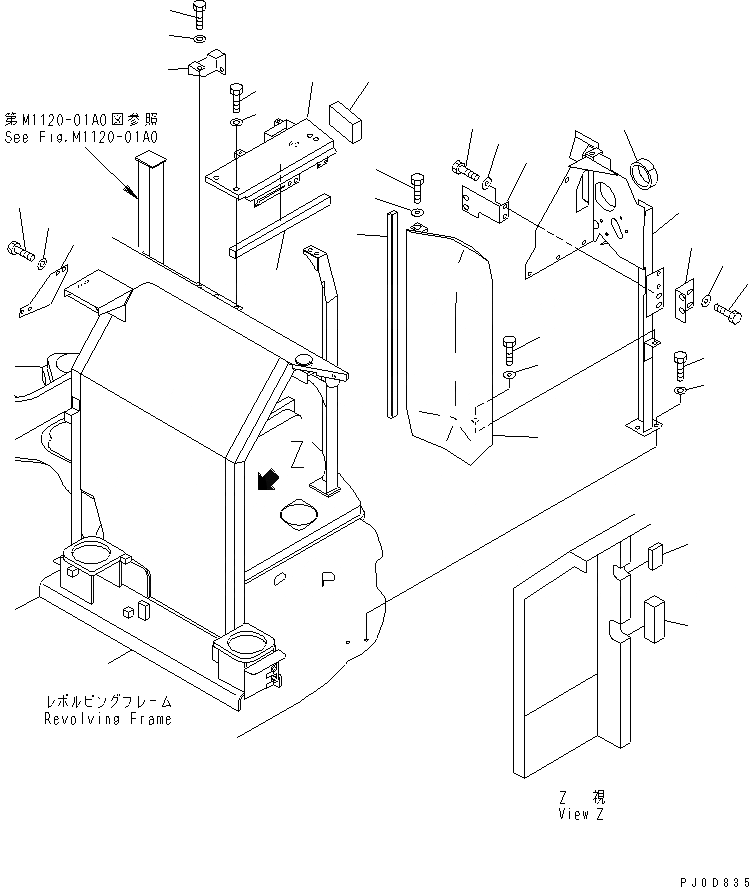 Схема запчастей Komatsu PC138US-2 - РАМА (/) (BLUE)(№-) ЧАСТИ КОРПУСА