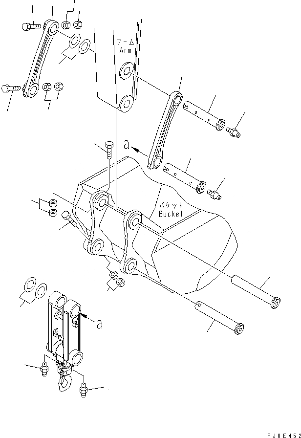 Схема запчастей Komatsu PC138US-2 - СОЕДИНЕНИЕ КОВША (РУКОЯТЬ CRANE СПЕЦ-Я.) (YELНИЗ.)(№-) РАБОЧЕЕ ОБОРУДОВАНИЕ