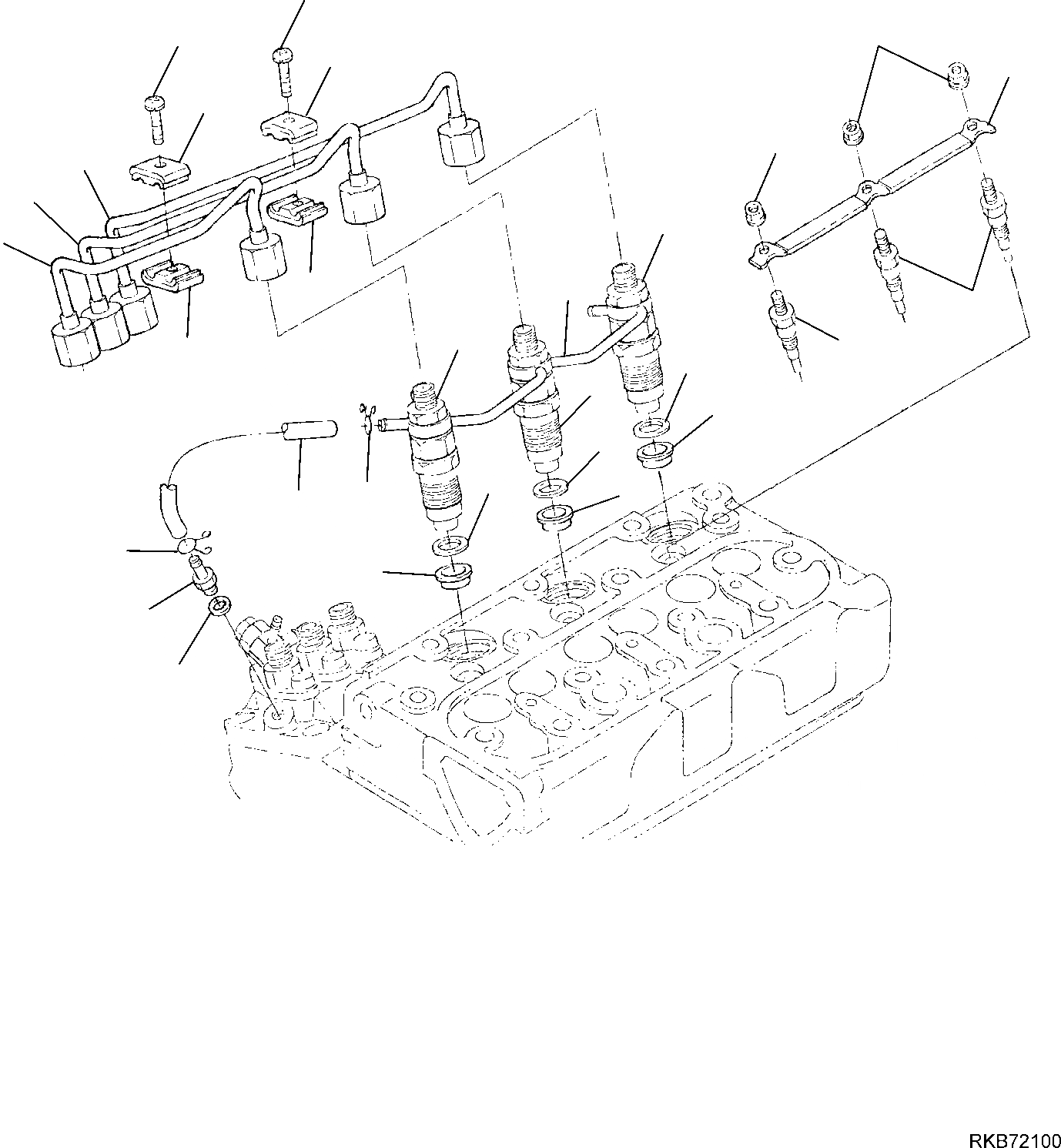 Схема запчастей Komatsu PC14R-3 - ТОПЛИВН. ЛИНИЯ ВПРЫСКА ДВИГАТЕЛЬ БЛОК