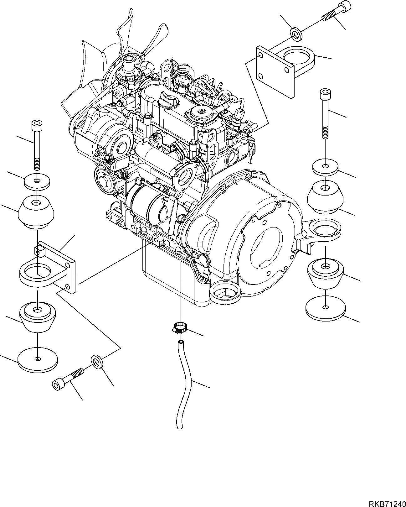 Схема запчастей Komatsu PC14R-3 - КРЕПЛЕНИЕ ДВИГАТЕЛЯ КОМПОНЕНТЫ ДВИГАТЕЛЯ