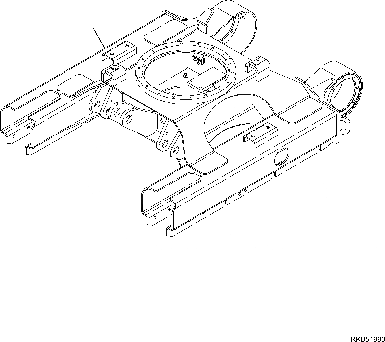 Схема запчастей Komatsu PC14R-3 - ГУСЕНИЧНАЯ РАМА НИЖН.CARRIAGE