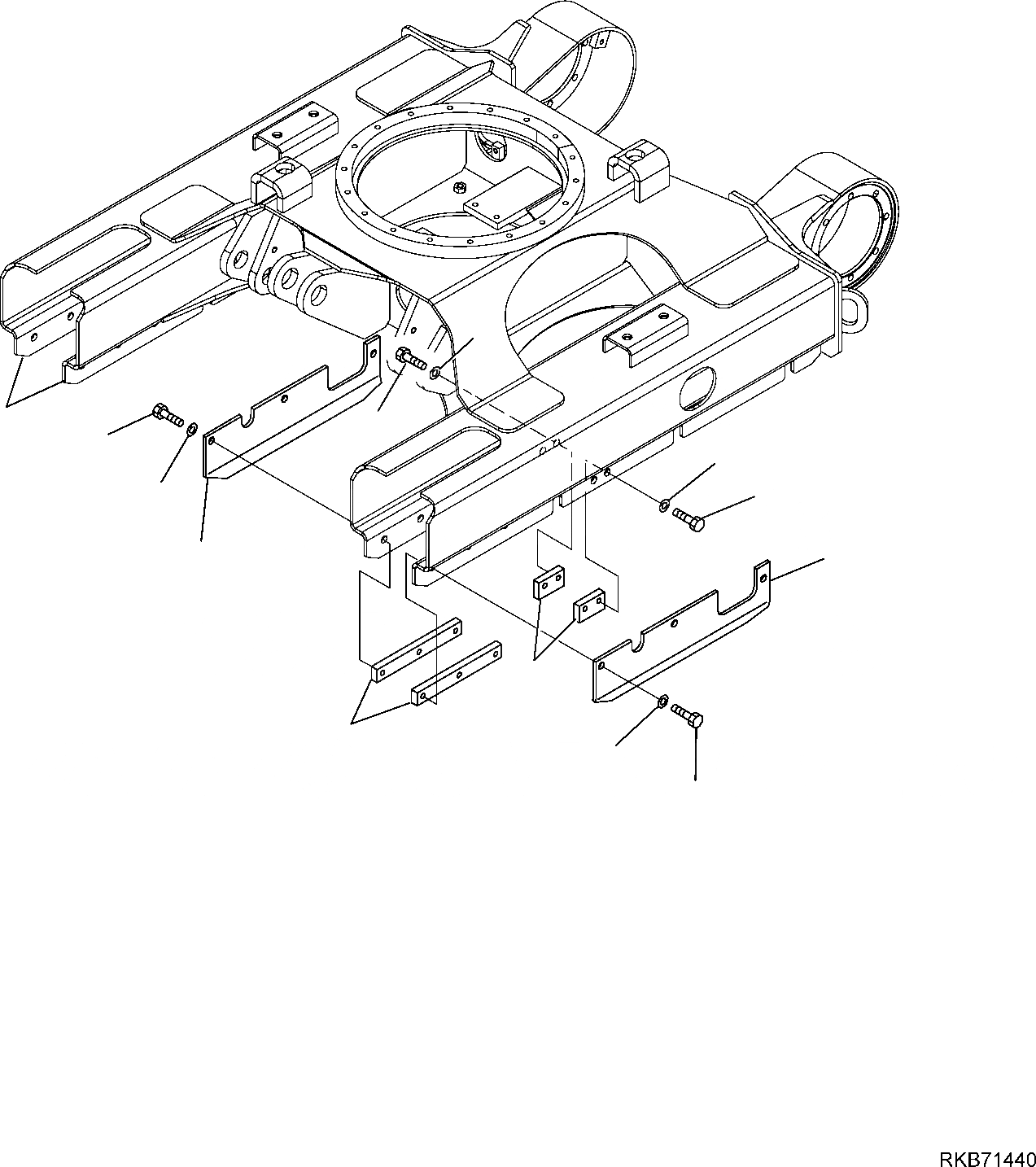 Схема запчастей Komatsu PC14R-3 - ГУСЕНИЦЫ ЧАСТИ КОРПУСА (STEEL SHOE) НИЖН.CARRIAGE