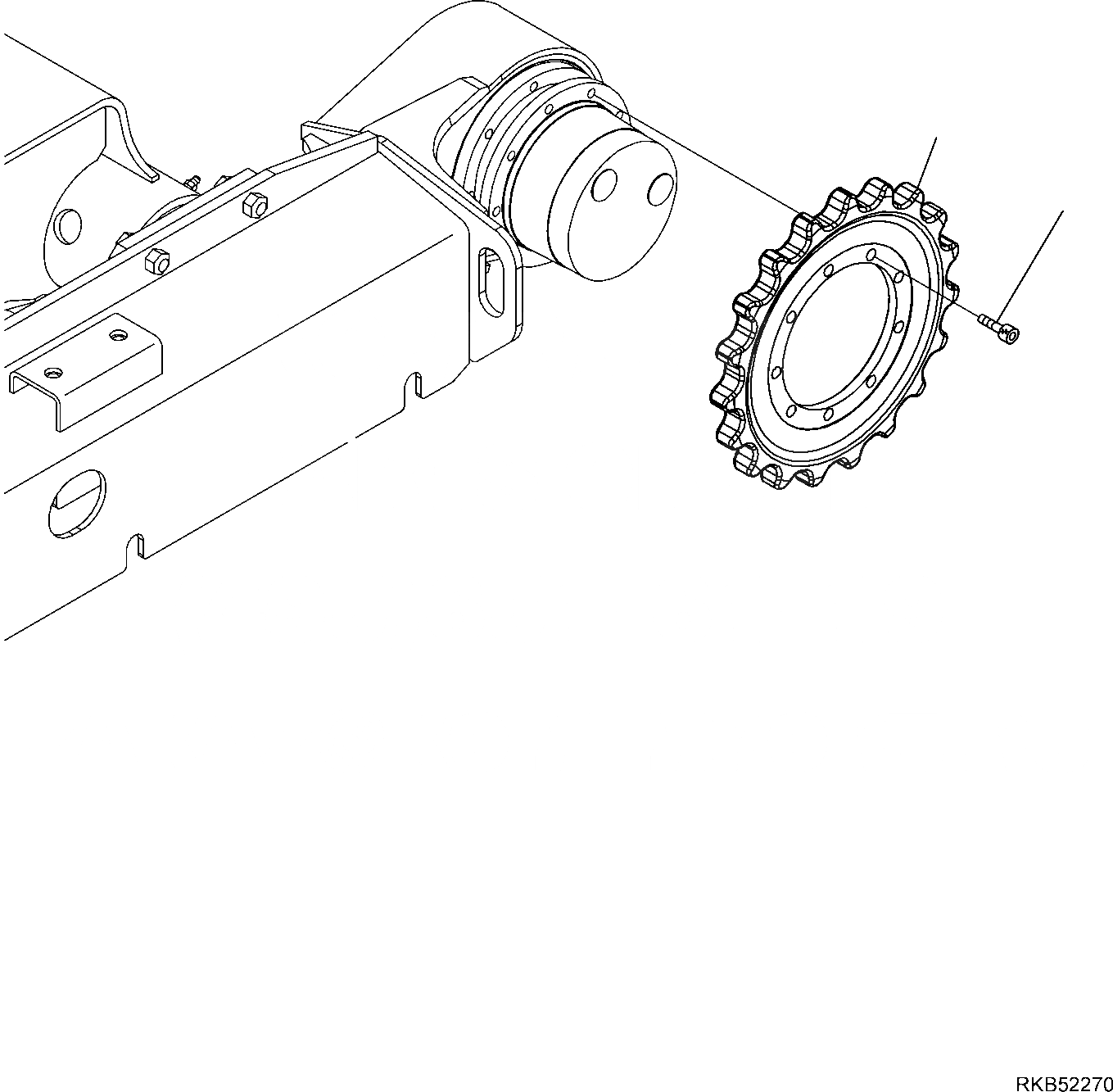 Схема запчастей Komatsu PC14R-3 - ЗВЕЗДОЧКА НИЖН.CARRIAGE