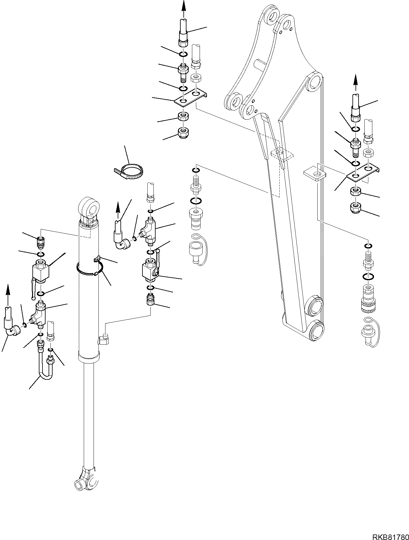 Схема запчастей Komatsu PC14R-3 - ЦИЛИНДР КОВША (COCKS ON СТАНДАРТН. РУКОЯТЬ) РАБОЧЕЕ ОБОРУДОВАНИЕ